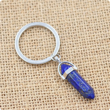 Load image into Gallery viewer, 1 PC Fashion Natural Stone Pendant Keychain Natural Quartz Stone Key Rings Pink Crystal Key Chains Accessories Jewelry Gift
