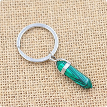 Load image into Gallery viewer, 1 PC Fashion Natural Stone Pendant Keychain Natural Quartz Stone Key Rings Pink Crystal Key Chains Accessories Jewelry Gift
