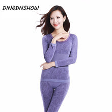 Load image into Gallery viewer, 2020 Lace Thermal Underwear Sexy Ladies Clothes Winter Seamless Antibacterial Warm Intimates Print Long Johns Women Shaped Sets
