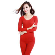 Load image into Gallery viewer, 2020 Lace Thermal Underwear Sexy Ladies Clothes Winter Seamless Antibacterial Warm Intimates Print Long Johns Women Shaped Sets
