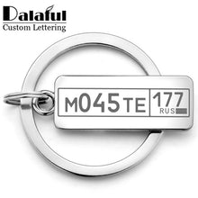 Load image into Gallery viewer, Customized Engraved Keychain For Car Logo Plate Number Personalized Gift Anti-lost Keyring Key Chain Ring P009C
