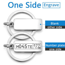 Load image into Gallery viewer, Customized Engraved Keychain For Car Logo Plate Number Personalized Gift Anti-lost Keyring Key Chain Ring P009C
