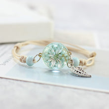 Load image into Gallery viewer, Lidavi New Boho Vintage Charm Bracelet Handmade Real Dry Flower Glass Ball Weave Adjustable Bracelets Bangle for Women Fashion
