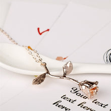 Load image into Gallery viewer, MQCHUN 3D Rose Necklace Personalized Custom Charm Necklace Final Rose Flower Beauty and the Beast Jewelry Women Girls Party Gift
