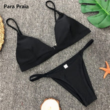Load image into Gallery viewer, 9 Colors Solid Bikini Set 2020 Sexy Push Up Swimwear Women Brazilian Swimsuit Low Waist Biquini Halter Two Pieces Bathing Suit
