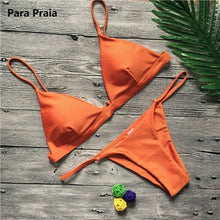 Load image into Gallery viewer, 9 Colors Solid Bikini Set 2020 Sexy Push Up Swimwear Women Brazilian Swimsuit Low Waist Biquini Halter Two Pieces Bathing Suit
