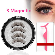 Load image into Gallery viewer, Magnetic eyelashes with 3 magnets handmade 3D/6D magnetic lashes natural false eyelashes magnet lashes with gift box-24P-3
