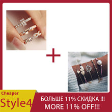 Load image into Gallery viewer, AY 3Pcs/Set Fashion Geometry Intersect Crystal Rings Set For Women Girls Engagement Wedding Rings Female Party Jewelry Gifts
