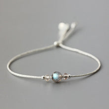 Load image into Gallery viewer, Handmade Moonstone Bracelet Thin Rope With Natural Crystal 925 Sterling Silver Beads Personalized Bracelets For Women
