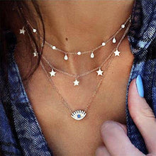 Load image into Gallery viewer, Bohemian Multilayer Pendant Necklace for Women Fashion, Geometric Charm Chain Necklace Wholesale Jewelry
