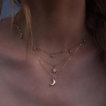 Load image into Gallery viewer, Bohemian Multilayer Pendant Necklace for Women Fashion, Geometric Charm Chain Necklace Wholesale Jewelry
