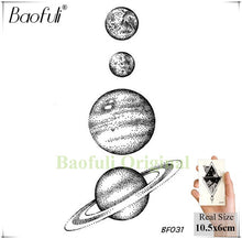Load image into Gallery viewer, Baofuli Waterproof Temporary Sticker Geometric Planet Jellyfish Tattoo Black Triangle Tattoos Body Arm Men Fake Tatoos Chains
