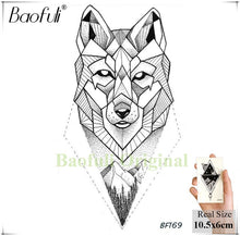 Load image into Gallery viewer, Baofuli Waterproof Temporary Sticker Geometric Planet Jellyfish Tattoo Black Triangle Tattoos Body Arm Men Fake Tatoos Chains
