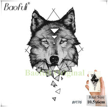 Load image into Gallery viewer, Baofuli Waterproof Temporary Sticker Geometric Planet Jellyfish Tattoo Black Triangle Tattoos Body Arm Men Fake Tatoos Chains

