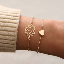 Load image into Gallery viewer, New Arrival Bracelet Sets Minimalist Gold Silver Color Hollow Lotus Bangle Bracelets Gift for Women Exquisite Party Jewelry
