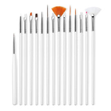 Load image into Gallery viewer, ROHWXY Nail Brush For Manicure Gel Brush For Nail Art 15Pcs/Set Ombre Brush For Gradient For Gel Nail Polish Painting Drawing
