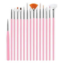 Load image into Gallery viewer, ROHWXY Nail Brush For Manicure Gel Brush For Nail Art 15Pcs/Set Ombre Brush For Gradient For Gel Nail Polish Painting Drawing
