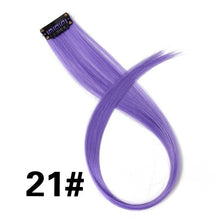 Load image into Gallery viewer, AliLeader Made 57 Colors 50CM Single Clip In One Piece Hair Extensions Synthetic Long Straight Ombre Grey Red Rainbow Hair Piece
