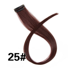 Load image into Gallery viewer, AliLeader Made 57 Colors 50CM Single Clip In One Piece Hair Extensions Synthetic Long Straight Ombre Grey Red Rainbow Hair Piece
