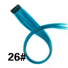 Load image into Gallery viewer, AliLeader Made 57 Colors 50CM Single Clip In One Piece Hair Extensions Synthetic Long Straight Ombre Grey Red Rainbow Hair Piece
