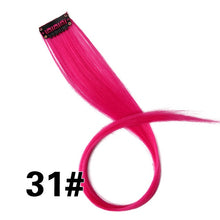 Load image into Gallery viewer, AliLeader Made 57 Colors 50CM Single Clip In One Piece Hair Extensions Synthetic Long Straight Ombre Grey Red Rainbow Hair Piece

