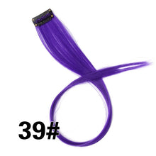 Load image into Gallery viewer, AliLeader Made 57 Colors 50CM Single Clip In One Piece Hair Extensions Synthetic Long Straight Ombre Grey Red Rainbow Hair Piece
