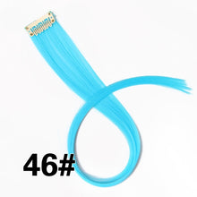 Load image into Gallery viewer, AliLeader Made 57 Colors 50CM Single Clip In One Piece Hair Extensions Synthetic Long Straight Ombre Grey Red Rainbow Hair Piece
