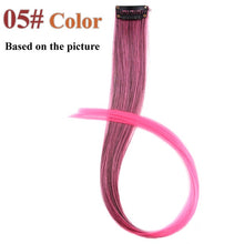Load image into Gallery viewer, AliLeader Made 57 Colors 50CM Single Clip In One Piece Hair Extensions Synthetic Long Straight Ombre Grey Red Rainbow Hair Piece
