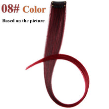 Load image into Gallery viewer, AliLeader Made 57 Colors 50CM Single Clip In One Piece Hair Extensions Synthetic Long Straight Ombre Grey Red Rainbow Hair Piece
