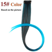 Load image into Gallery viewer, AliLeader Made 57 Colors 50CM Single Clip In One Piece Hair Extensions Synthetic Long Straight Ombre Grey Red Rainbow Hair Piece
