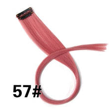 Load image into Gallery viewer, AliLeader Made 57 Colors 50CM Single Clip In One Piece Hair Extensions Synthetic Long Straight Ombre Grey Red Rainbow Hair Piece
