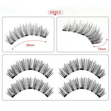 Load image into Gallery viewer, Magnetic eyelashes with 3 magnets handmade 3D/6D magnetic lashes natural false eyelashes magnet lashes with gift box-24P-3

