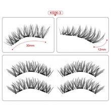 Load image into Gallery viewer, Magnetic eyelashes with 3 magnets handmade 3D/6D magnetic lashes natural false eyelashes magnet lashes with gift box-24P-3
