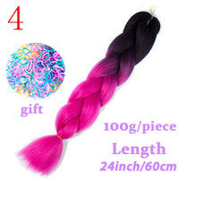 Load image into Gallery viewer, LISI HAIR Jumbo Braids Long Ombre Jumbo Synthetic Braiding Hair Crochet Blonde Pink Blue Grey Hair Extensions African Viscera
