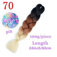 Load image into Gallery viewer, LISI HAIR Jumbo Braids Long Ombre Jumbo Synthetic Braiding Hair Crochet Blonde Pink Blue Grey Hair Extensions African Viscera
