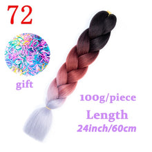 Load image into Gallery viewer, LISI HAIR Jumbo Braids Long Ombre Jumbo Synthetic Braiding Hair Crochet Blonde Pink Blue Grey Hair Extensions African Viscera

