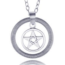 Load image into Gallery viewer, HOT Antique Pentagram Pentacle Angel Wings Pendant Supernatural Necklace Women Jewelry Luminous Necklace GLOW in the DARK gift
