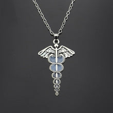 Load image into Gallery viewer, HOT Antique Pentagram Pentacle Angel Wings Pendant Supernatural Necklace Women Jewelry Luminous Necklace GLOW in the DARK gift
