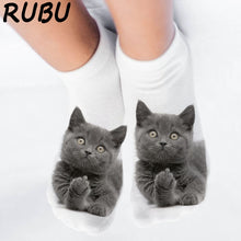 Load image into Gallery viewer, RUBU women's funny animal Cute 3D Print Socks Women Ankle Socks Unisex Socks Hot women Fashion Sox cartoon cat for female 5H1
