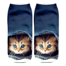 Load image into Gallery viewer, RUBU women's funny animal Cute 3D Print Socks Women Ankle Socks Unisex Socks Hot women Fashion Sox cartoon cat for female 5H1
