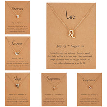 Load image into Gallery viewer, Female Elegant Star Zodiac Sign 12 Constellation Necklaces Pendants Charm Gold Chain Choker Necklaces for Women Jewelry Dropship
