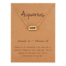Load image into Gallery viewer, Female Elegant Star Zodiac Sign 12 Constellation Necklaces Pendants Charm Gold Chain Choker Necklaces for Women Jewelry Dropship
