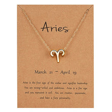 Load image into Gallery viewer, Female Elegant Star Zodiac Sign 12 Constellation Necklaces Pendants Charm Gold Chain Choker Necklaces for Women Jewelry Dropship
