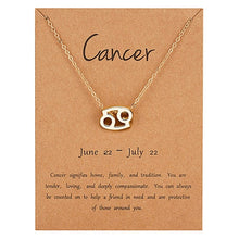 Load image into Gallery viewer, Female Elegant Star Zodiac Sign 12 Constellation Necklaces Pendants Charm Gold Chain Choker Necklaces for Women Jewelry Dropship
