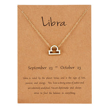 Load image into Gallery viewer, Female Elegant Star Zodiac Sign 12 Constellation Necklaces Pendants Charm Gold Chain Choker Necklaces for Women Jewelry Dropship
