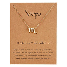 Load image into Gallery viewer, Female Elegant Star Zodiac Sign 12 Constellation Necklaces Pendants Charm Gold Chain Choker Necklaces for Women Jewelry Dropship

