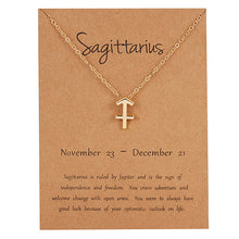 Load image into Gallery viewer, Female Elegant Star Zodiac Sign 12 Constellation Necklaces Pendants Charm Gold Chain Choker Necklaces for Women Jewelry Dropship
