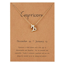 Load image into Gallery viewer, Female Elegant Star Zodiac Sign 12 Constellation Necklaces Pendants Charm Gold Chain Choker Necklaces for Women Jewelry Dropship
