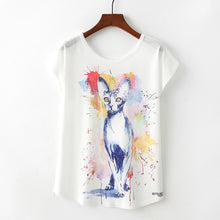 Load image into Gallery viewer, Summer New Women T-Shirts 2020 Harajuku Kawaii Cute Animal Nice Cat Unicorn Print T-shirt Causal O-Neck Short Sleeve Loose Tops
