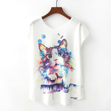 Load image into Gallery viewer, Summer New Women T-Shirts 2020 Harajuku Kawaii Cute Animal Nice Cat Unicorn Print T-shirt Causal O-Neck Short Sleeve Loose Tops
